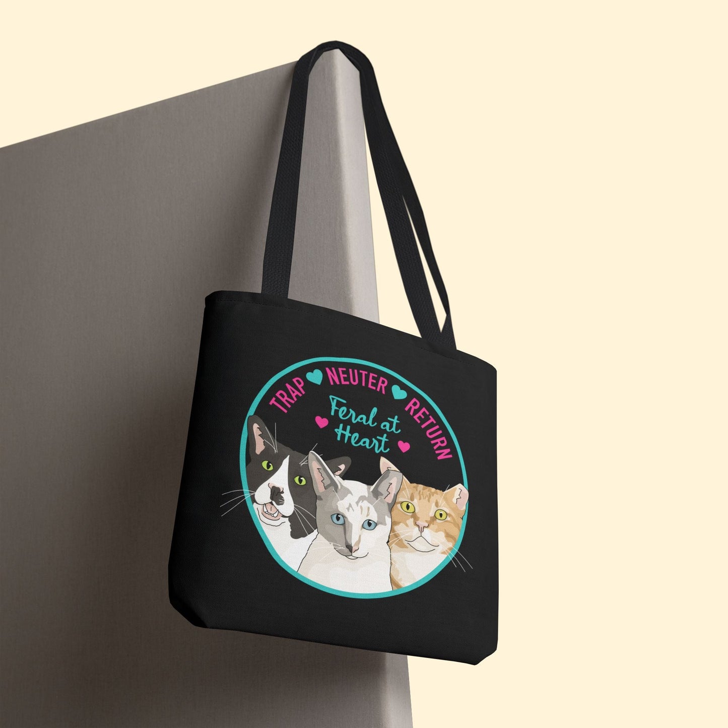 Circle of Kitties | FUNDRAISER for Feral At Heart | Tote Bag - Detezi Designs - 18682545402511879203