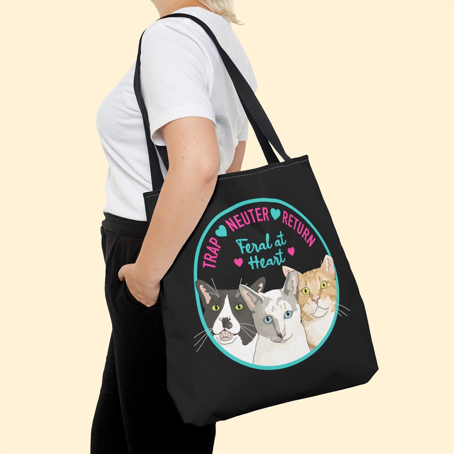 Circle of Kitties | FUNDRAISER for Feral At Heart | Tote Bag - Detezi Designs-21543462694089227415