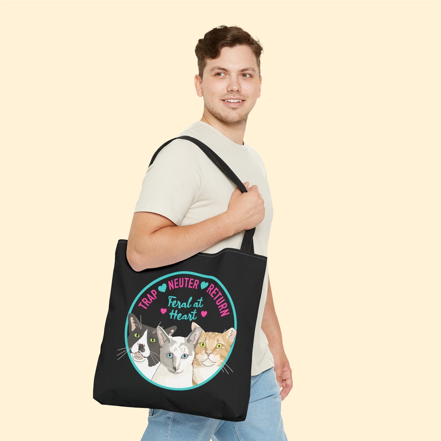 Circle of Kitties | FUNDRAISER for Feral At Heart | Tote Bag - Detezi Designs-21543462694089227415