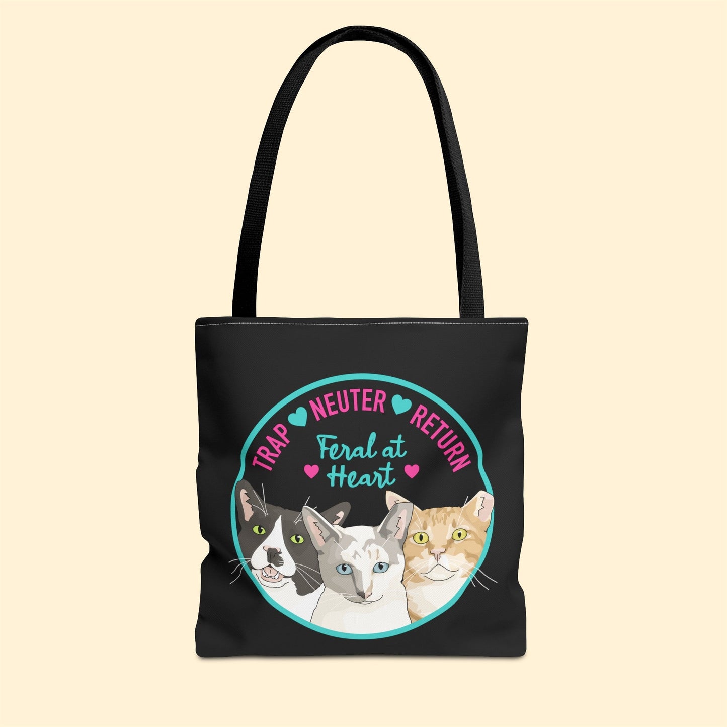 Circle of Kitties | FUNDRAISER for Feral At Heart | Tote Bag - Detezi Designs-21543462694089227415