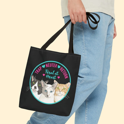 Circle of Kitties | FUNDRAISER for Feral At Heart | Tote Bag - Detezi Designs-21543462694089227415