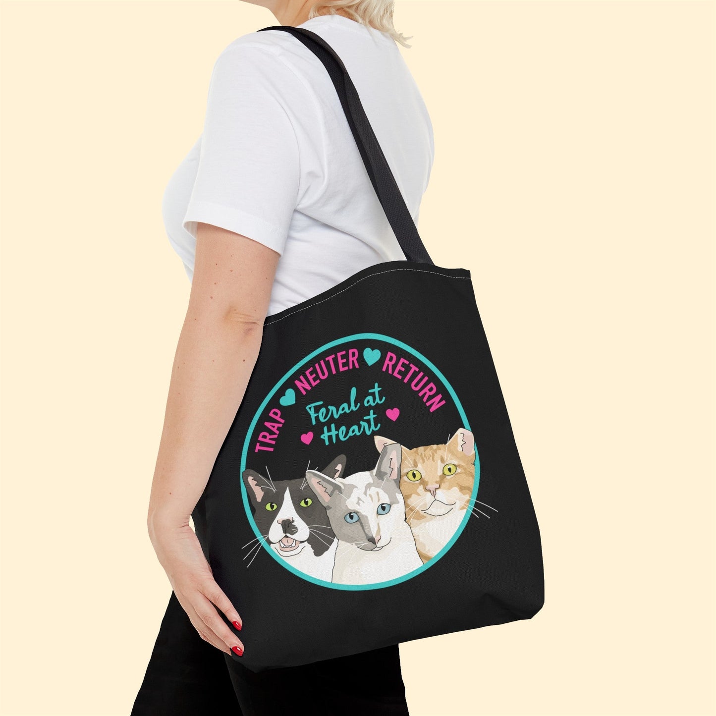 Circle of Kitties | FUNDRAISER for Feral At Heart | Tote Bag - Detezi Designs-21543462694089227415