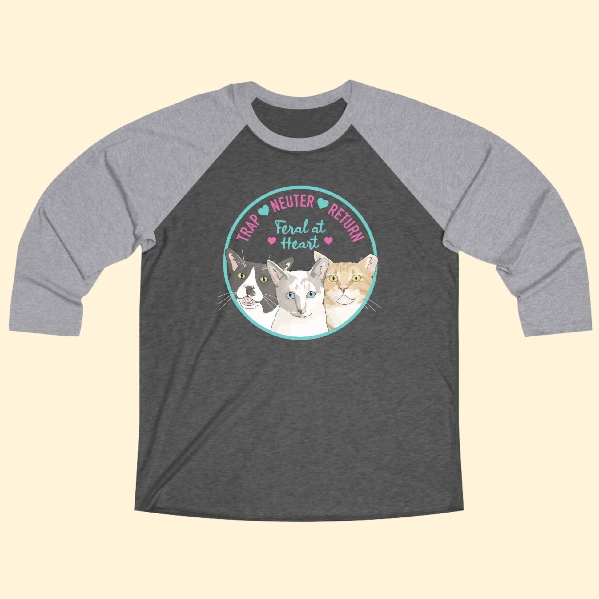Circle of Kitties | FUNDRAISER for Feral At Heart | Unisex 3\4 Sleeve Tee - Detezi Designs - 26208977648531293400