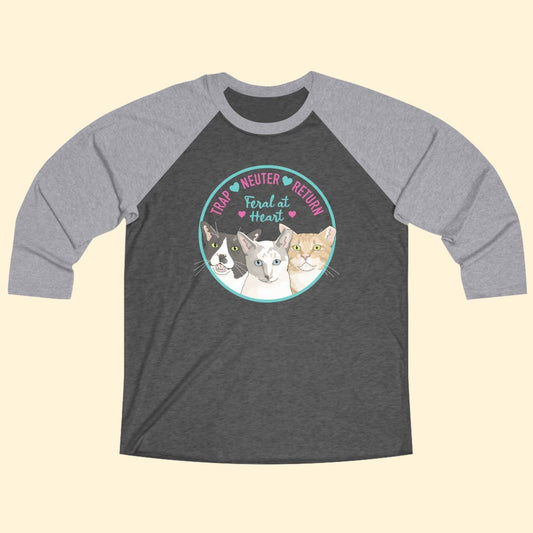 Circle of Kitties | FUNDRAISER for Feral At Heart | Unisex 3\4 Sleeve Tee - Detezi Designs - 26208977648531293400