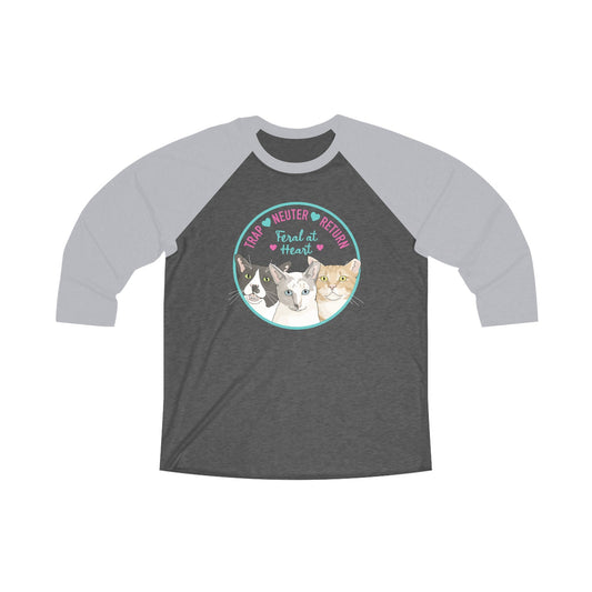 Circle of Kitties | FUNDRAISER for Feral At Heart | Unisex 3\4 Sleeve Tee - Detezi Designs-26208977648531293400