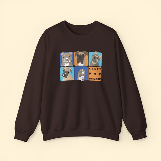 Cleft Pup Brigade | FUNDRAISER | Crewneck Sweatshirt - Detezi Designs - 13146901141146947347