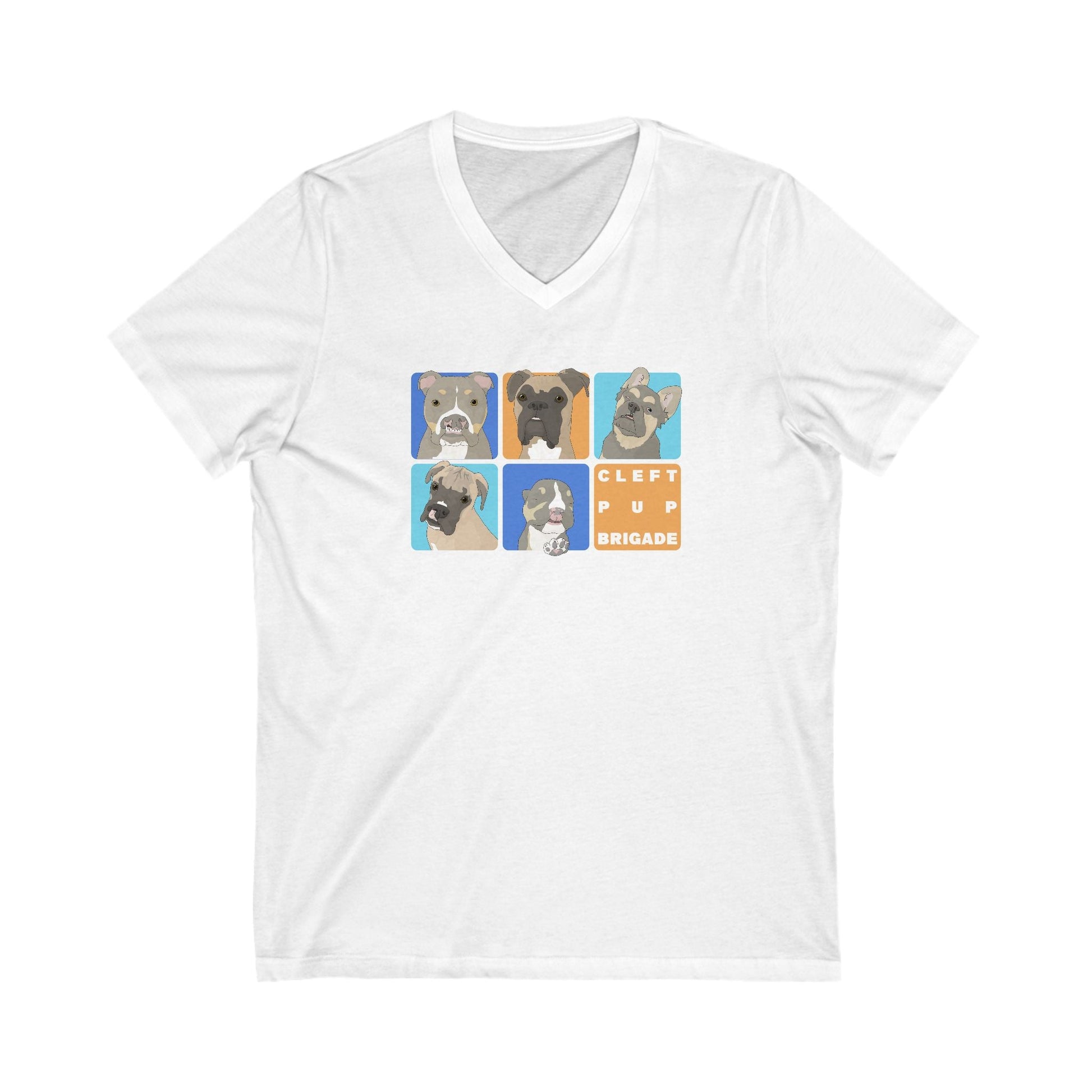 Cleft Pup Brigade | FUNDRAISER | Unisex V - Neck Tee - Detezi Designs - 13670615222650068119