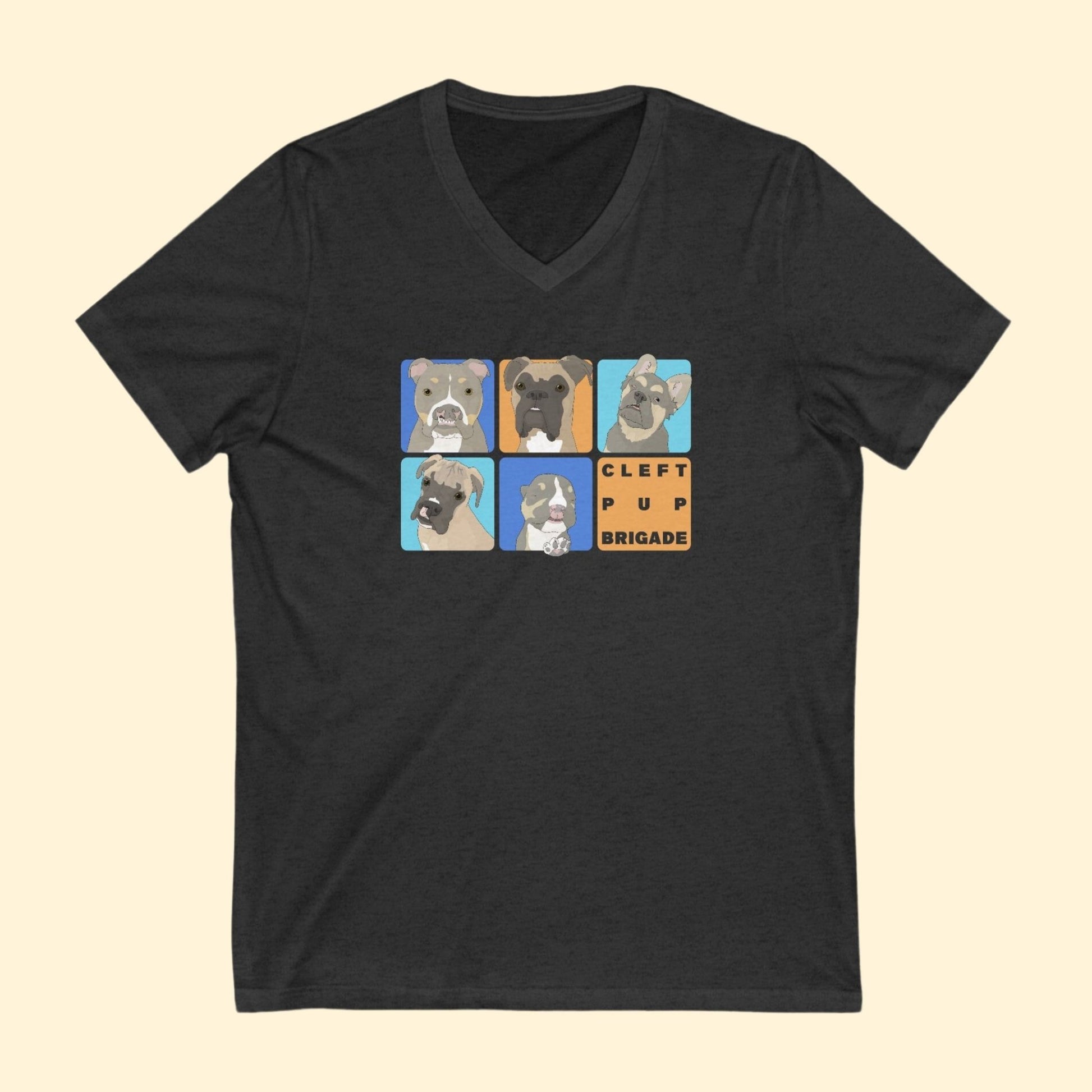 Cleft Pup Brigade | FUNDRAISER | Unisex V - Neck Tee - Detezi Designs - 14726694726792060995