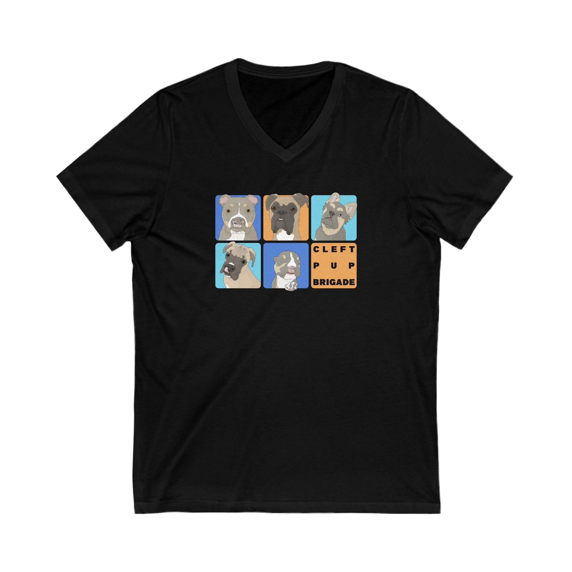 Cleft Pup Brigade | FUNDRAISER | Unisex V - Neck Tee - Detezi Designs - 14726694726792060995