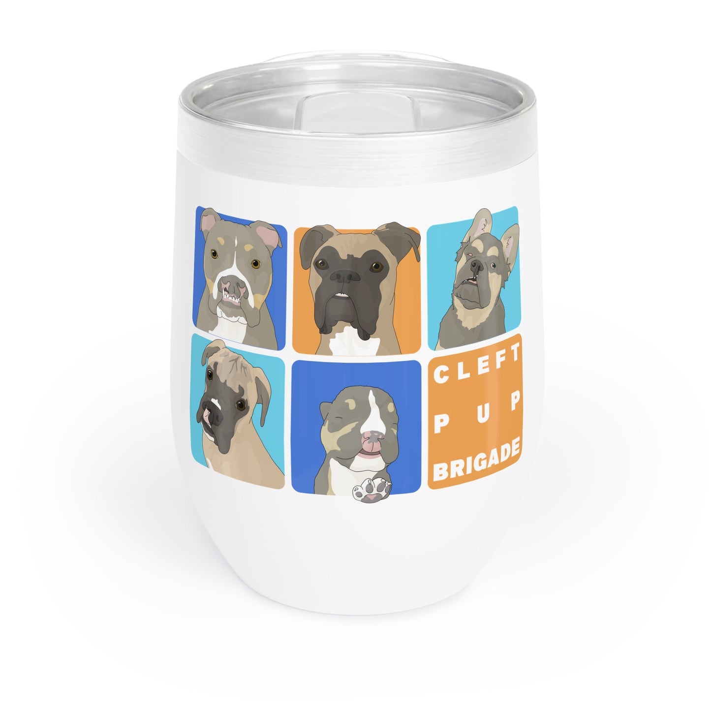 Cleft Pup Brigade | FUNDRAISER | Wine Tumbler - Detezi Designs - 36861214191747758700