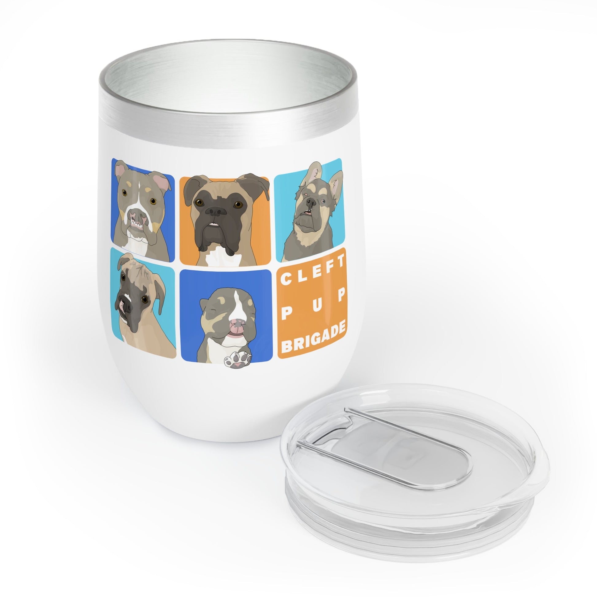 Cleft Pup Brigade | FUNDRAISER | Wine Tumbler - Detezi Designs - 36861214191747758700