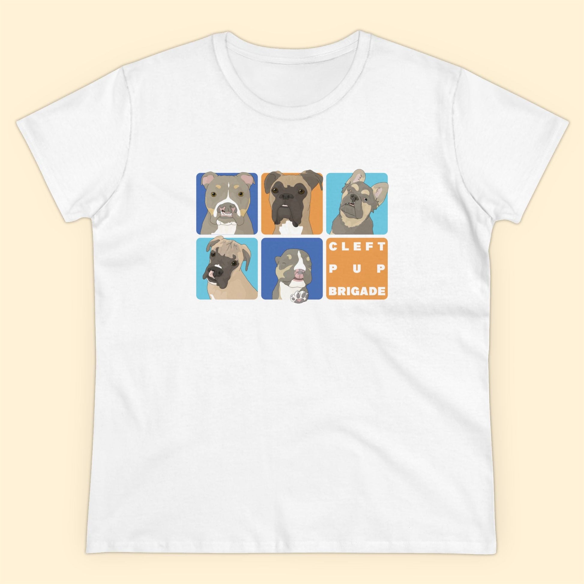 Cleft Pup Brigade | FUNDRAISER | Women's Midweight Cotton Tee - Detezi Designs - 39613981581145474392