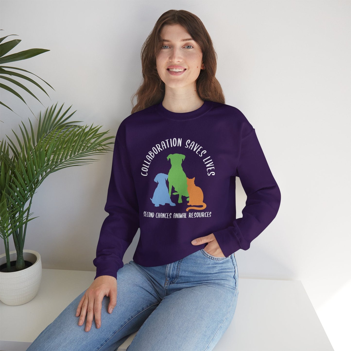 Collaboration Saves Lives | FUNDRAISER for SCAR | Crewneck Sweatshirt - Detezi Designs - 32439271050044765026