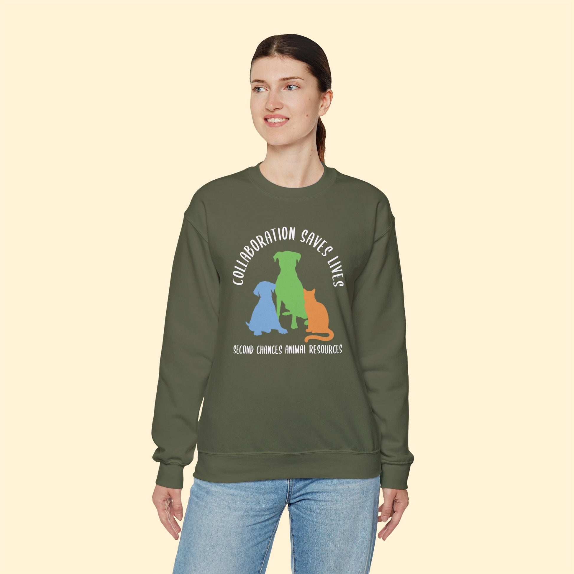 Collaboration Saves Lives | FUNDRAISER for SCAR | Crewneck Sweatshirt - Detezi Designs - 32439271050044765026