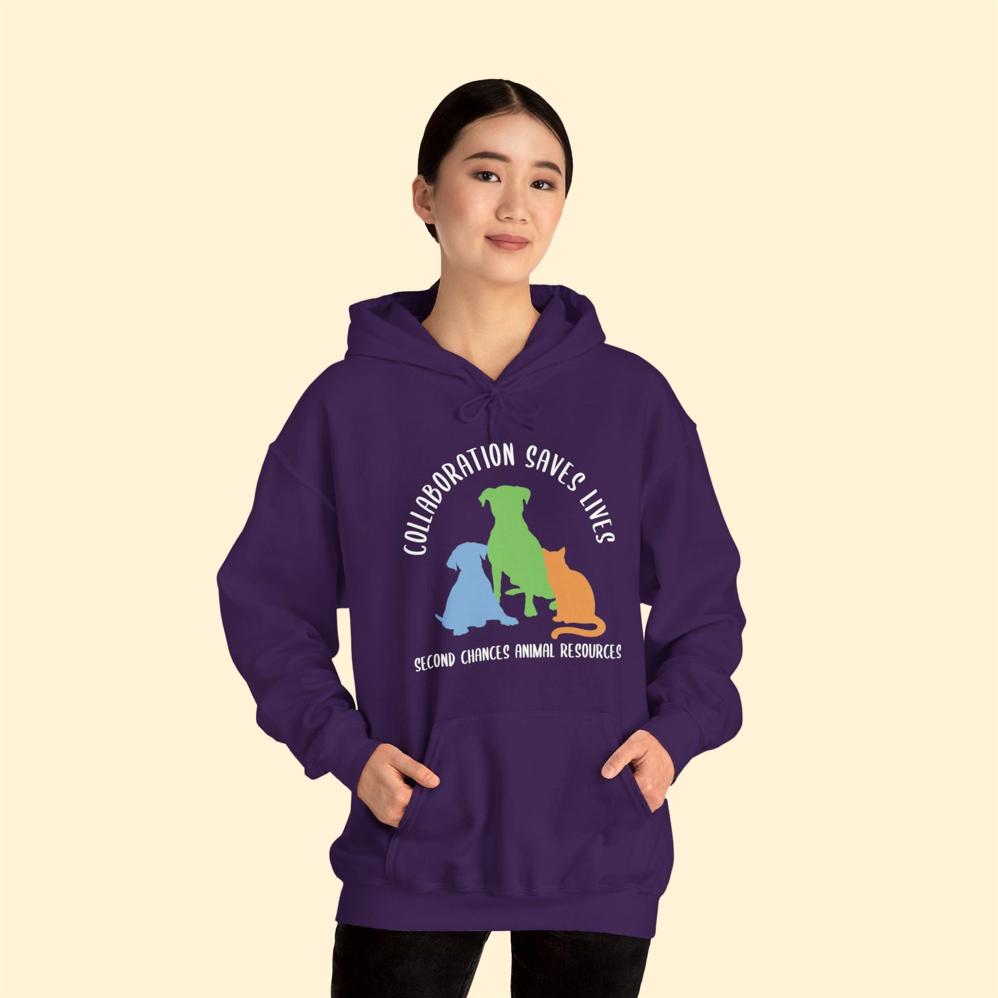 Collaboration Saves Lives | FUNDRAISER for SCAR | Hooded Sweatshirt - Detezi Designs - 32333088285857735309