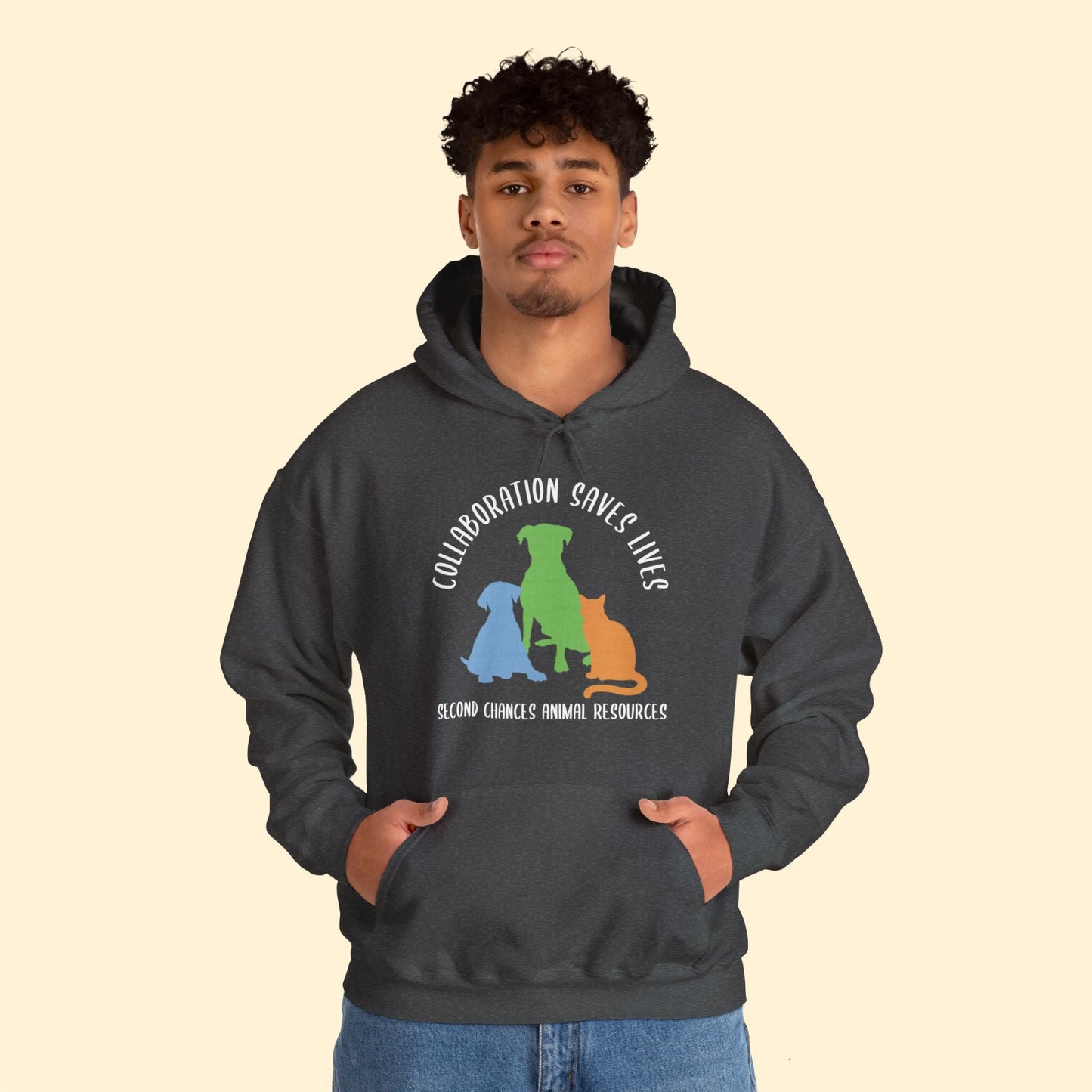 Collaboration Saves Lives | FUNDRAISER for SCAR | Hooded Sweatshirt - Detezi Designs - 32333088285857735309