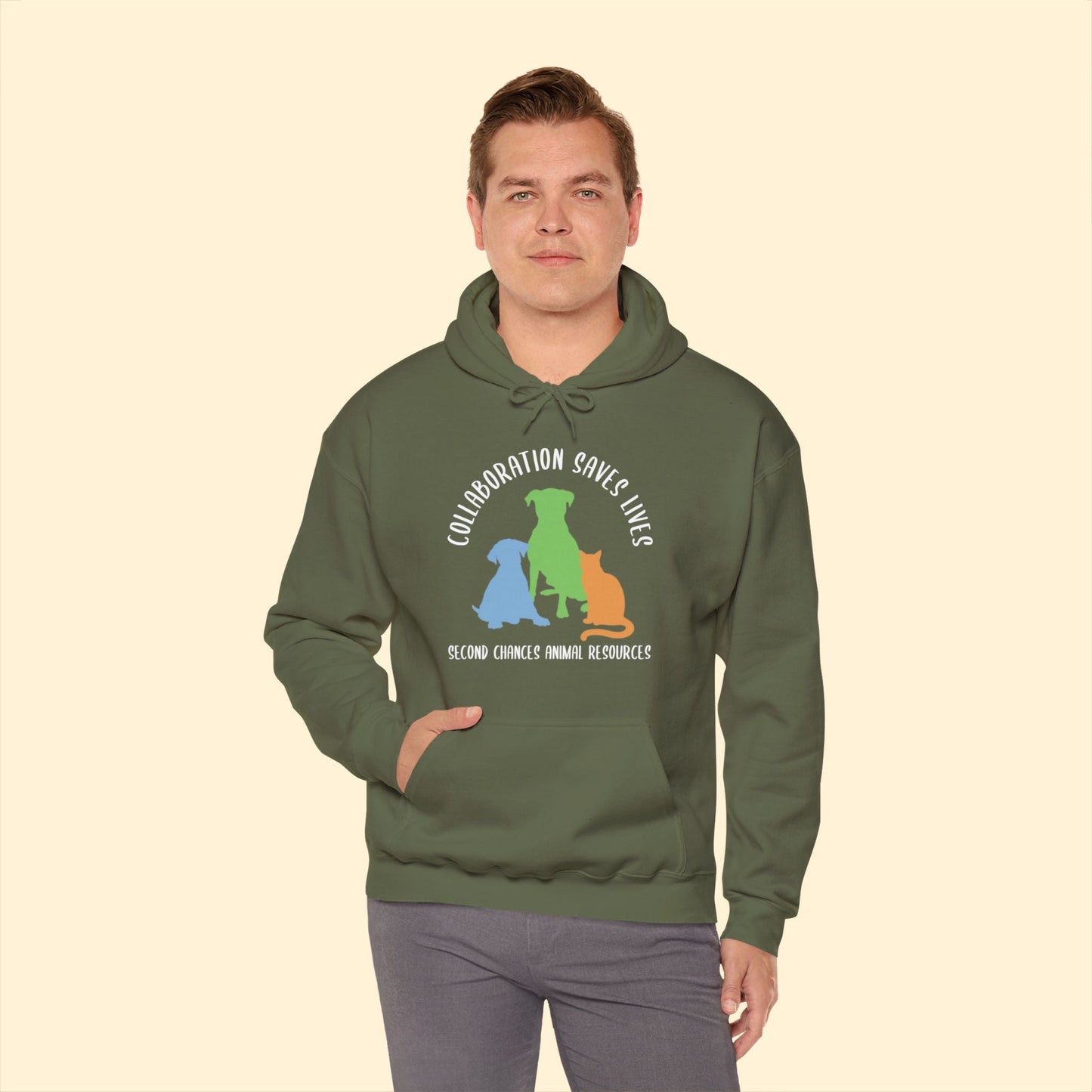 Collaboration Saves Lives | FUNDRAISER for SCAR | Hooded Sweatshirt - Detezi Designs - 32333088285857735309