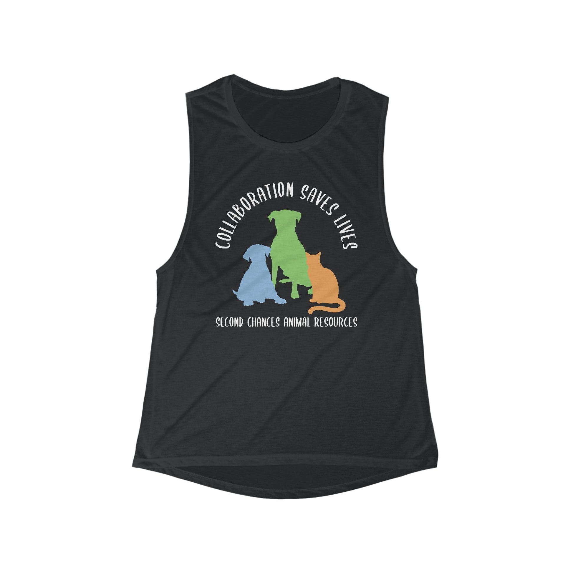 Collaboration Saves Lives | FUNDRAISER for SCAR | Women's Flowy Scoop Muscle Tank - Detezi Designs - 25176703124096212672