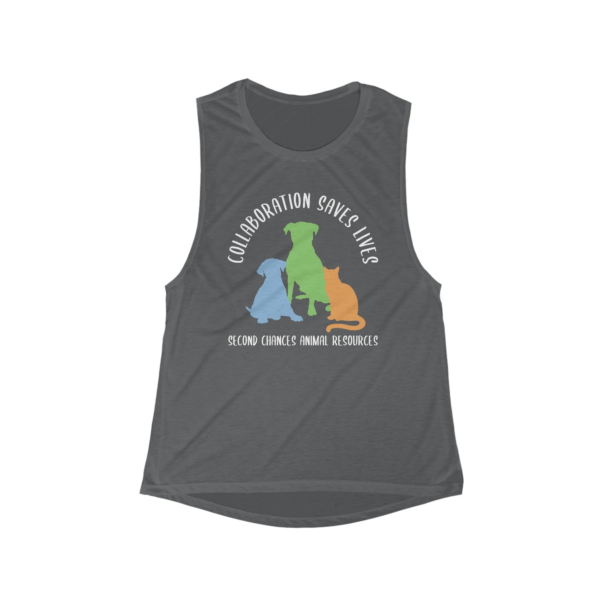 Collaboration Saves Lives | FUNDRAISER for SCAR | Women's Flowy Scoop Muscle Tank - Detezi Designs - 97649097583646740248