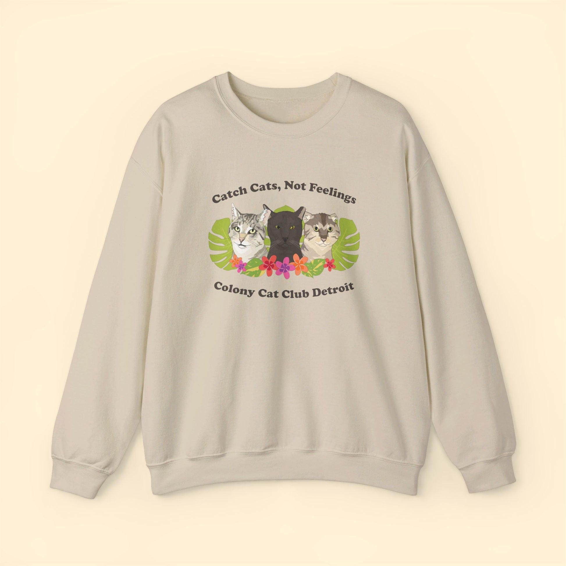 Colony Cat Club Detroit | FUNDRAISER | Crewneck Sweatshirt - Detezi Designs - 10410373722733122398