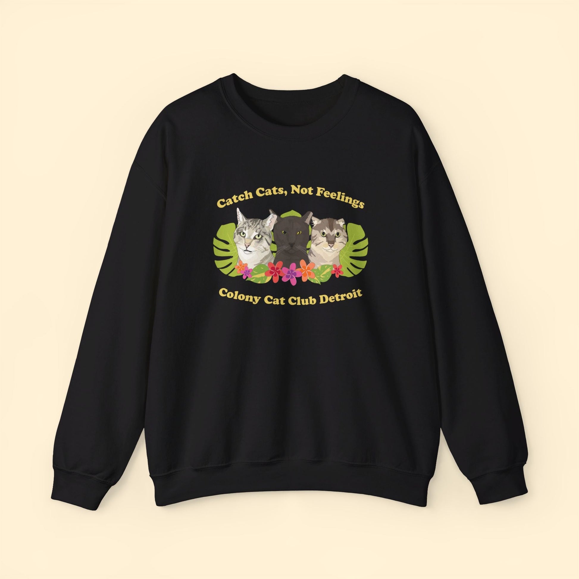 Colony Cat Club Detroit | FUNDRAISER | Crewneck Sweatshirt - Detezi Designs - 27836972798277106451