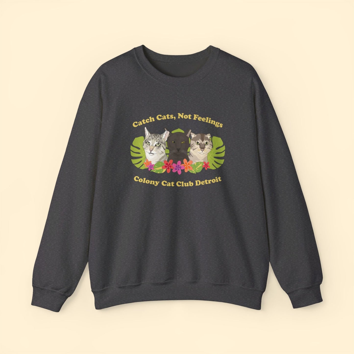 Colony Cat Club Detroit | FUNDRAISER | Crewneck Sweatshirt - Detezi Designs - 32927738649277573600