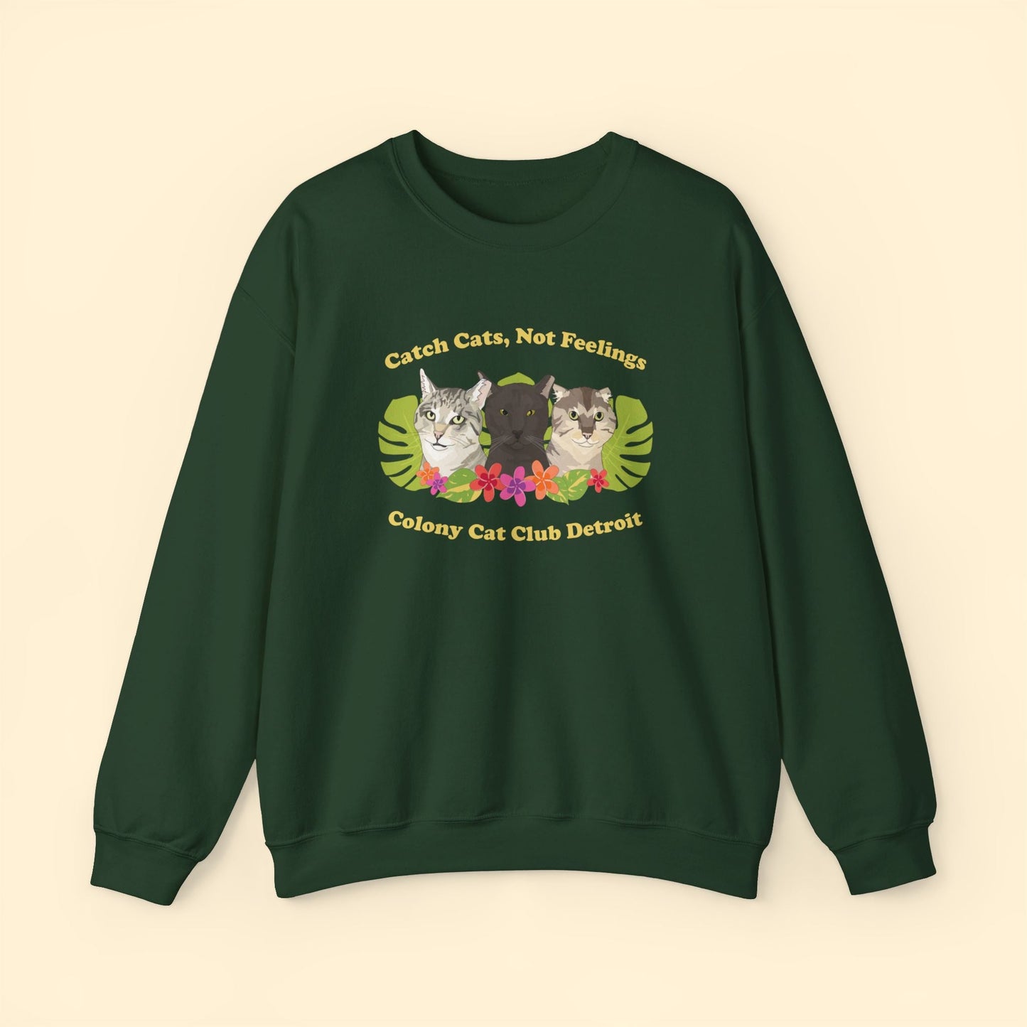 Colony Cat Club Detroit | FUNDRAISER | Crewneck Sweatshirt - Detezi Designs - 44781003182403132012