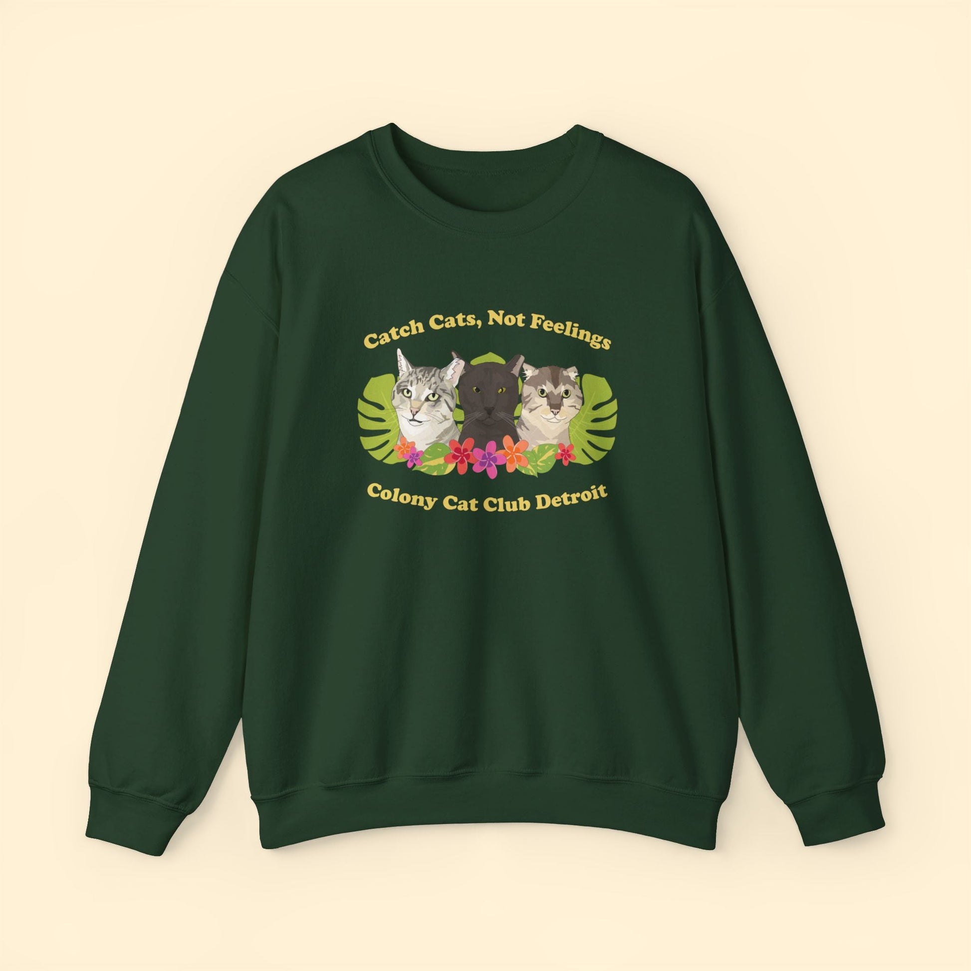 Colony Cat Club Detroit | FUNDRAISER | Crewneck Sweatshirt - Detezi Designs - 44781003182403132012