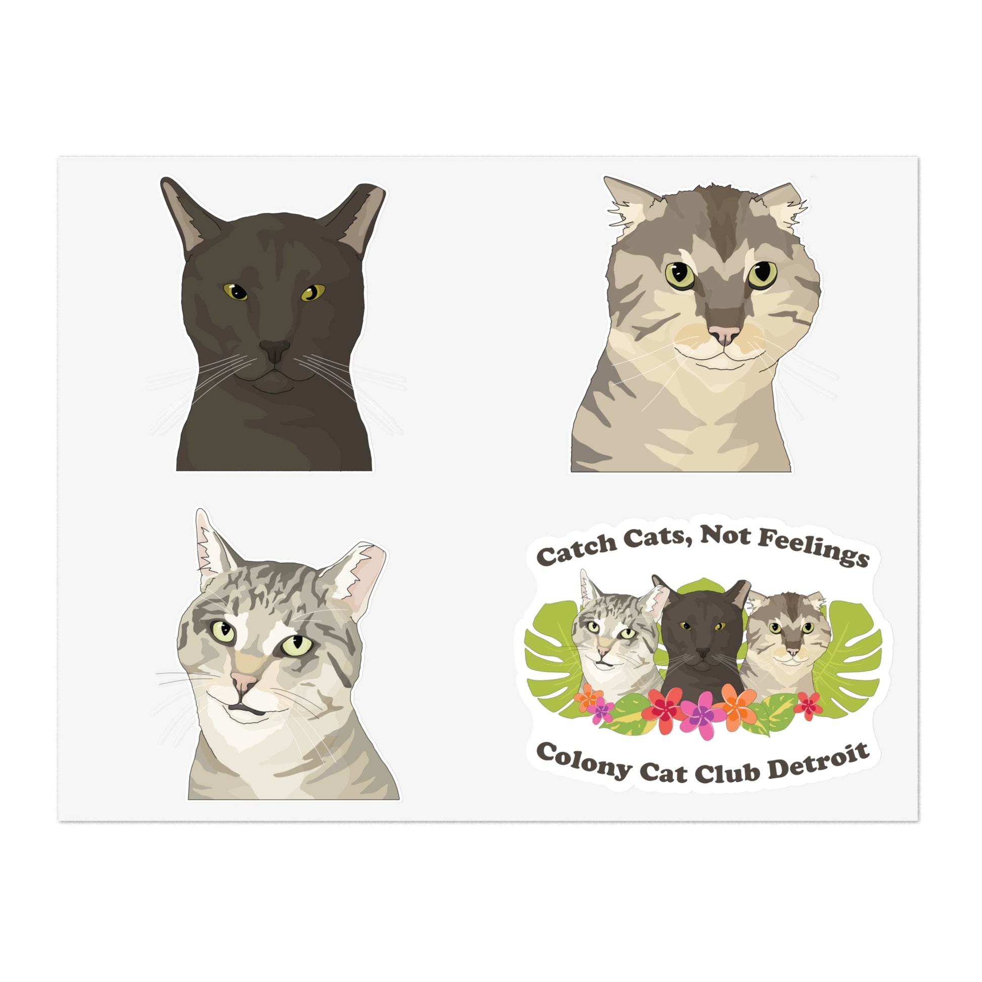 Colony Cat Club Detroit | FUNDRAISER | Sticker Sheet - Detezi Designs - 31751114124154521602