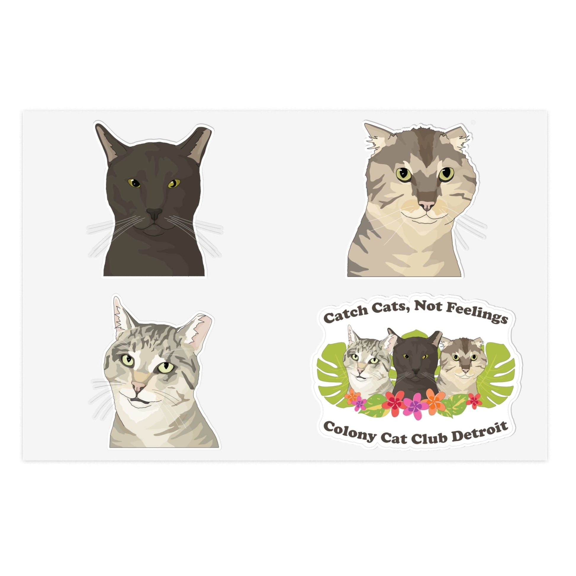 Colony Cat Club Detroit | FUNDRAISER | Sticker Sheet - Detezi Designs - 95903290908798649076