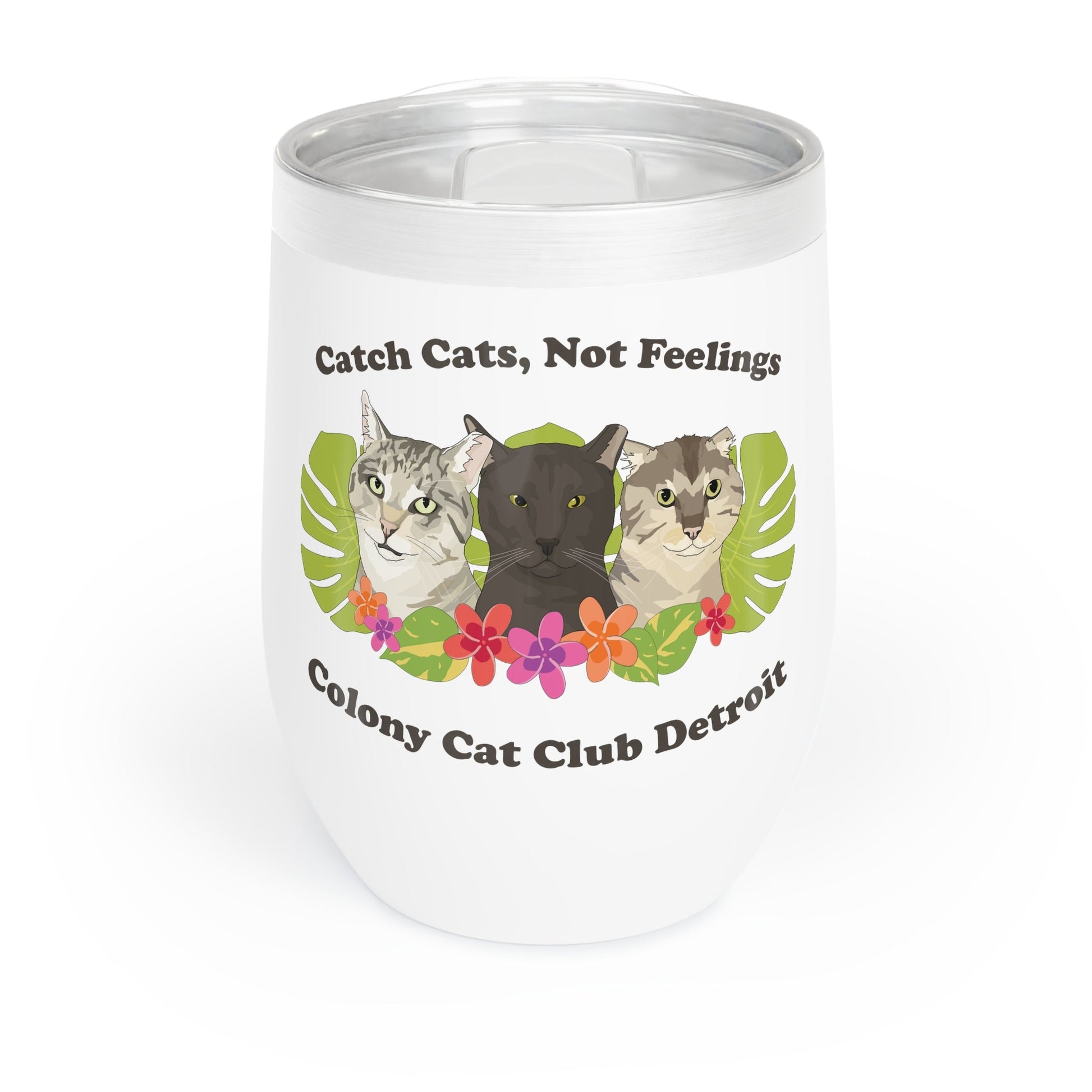 Colony Cat Club Detroit | FUNDRAISER | Wine Tumbler - Detezi Designs - 16237163767954331072