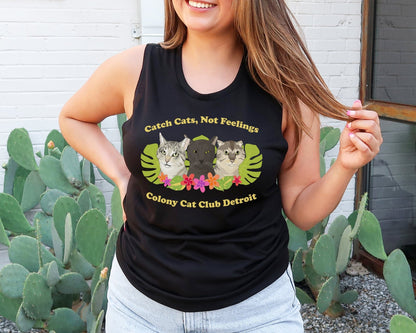 Colony Cat Club Detroit | FUNDRAISER | Women's Flowy Scoop Muscle Tank - Detezi Designs - 16503957937021114221