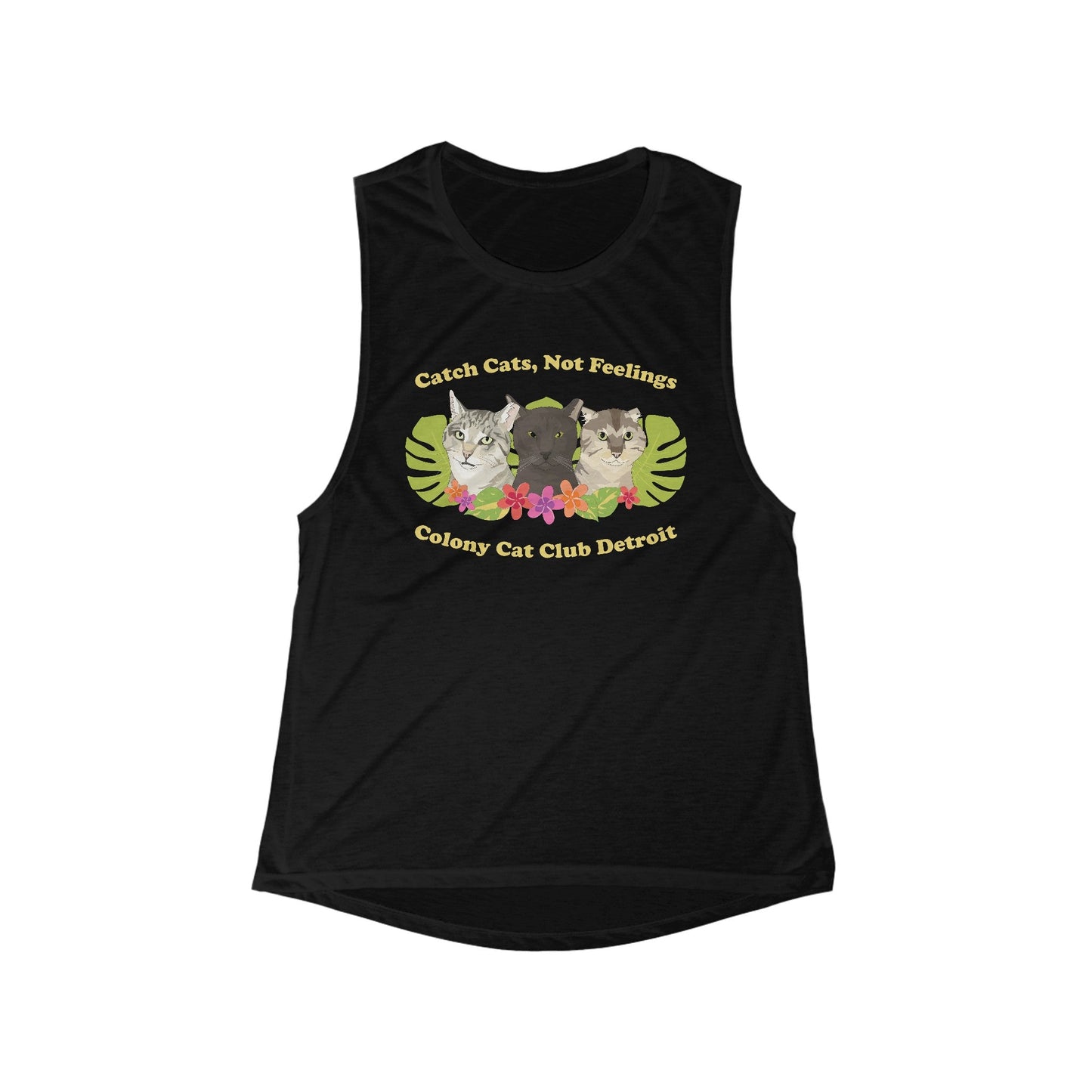 Colony Cat Club Detroit | FUNDRAISER | Women's Flowy Scoop Muscle Tank - Detezi Designs - 63250075862069686124