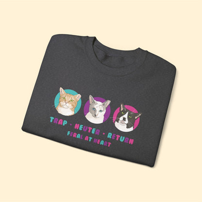 Colorful Kitties | FUNDRAISER for Feral At Heart | Crewneck Sweatshirt - Detezi Designs-10275396411006003559