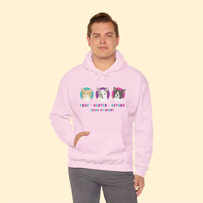 Colorful Kitties | FUNDRAISER for Feral At Heart | Hooded Sweatshirt - Detezi Designs-10322163244699682309