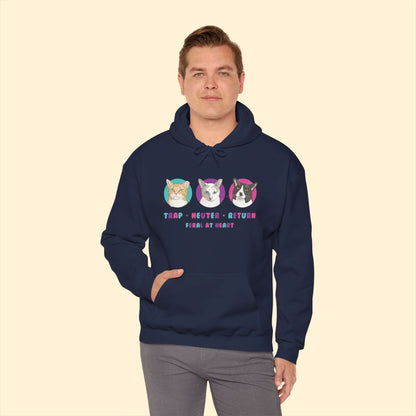 Colorful Kitties | FUNDRAISER for Feral At Heart | Hooded Sweatshirt - Detezi Designs - 15941716632068159594
