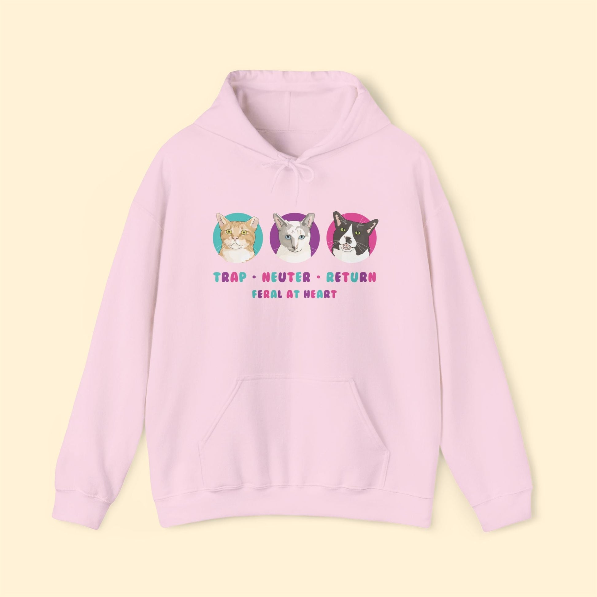 Colorful Kitties | FUNDRAISER for Feral At Heart | Hooded Sweatshirt - Detezi Designs - 15941716632068159594