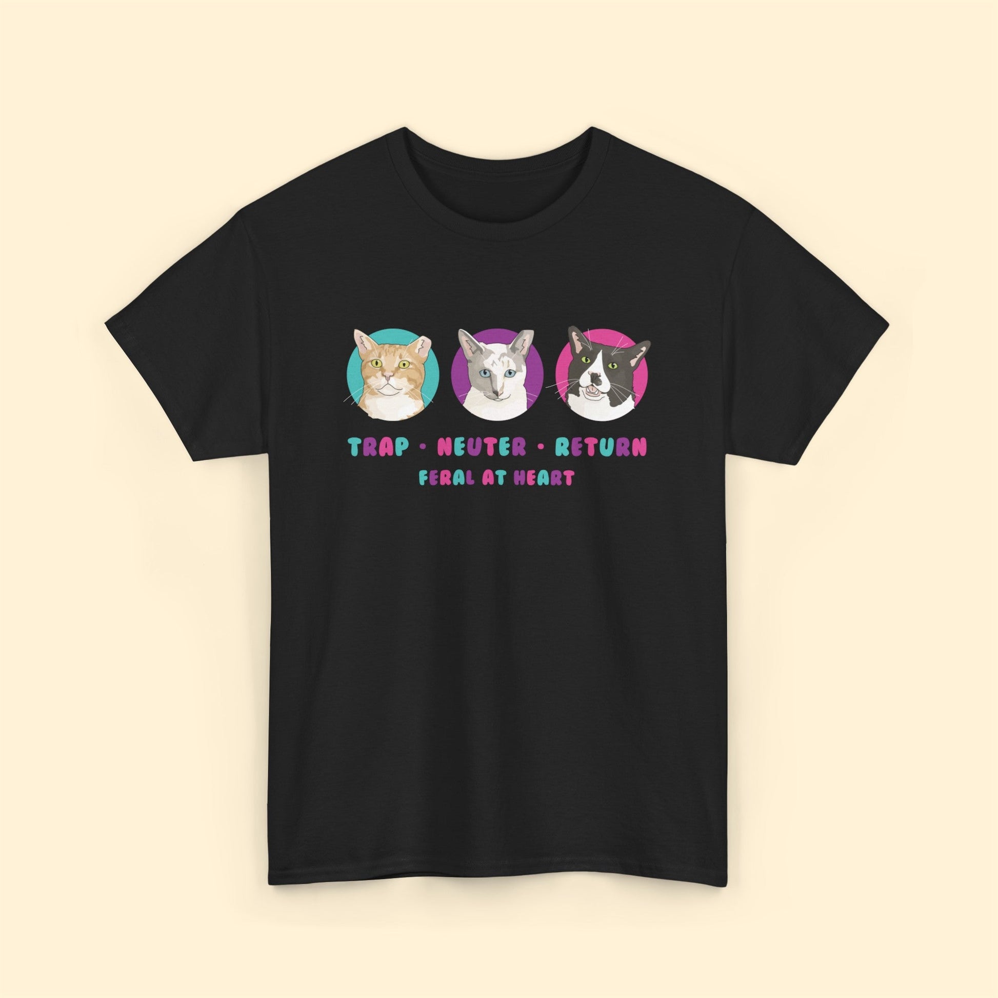 Colorful Kitties | FUNDRAISER for Feral At Heart | T-shirt - Detezi Designs-15384897663622652789