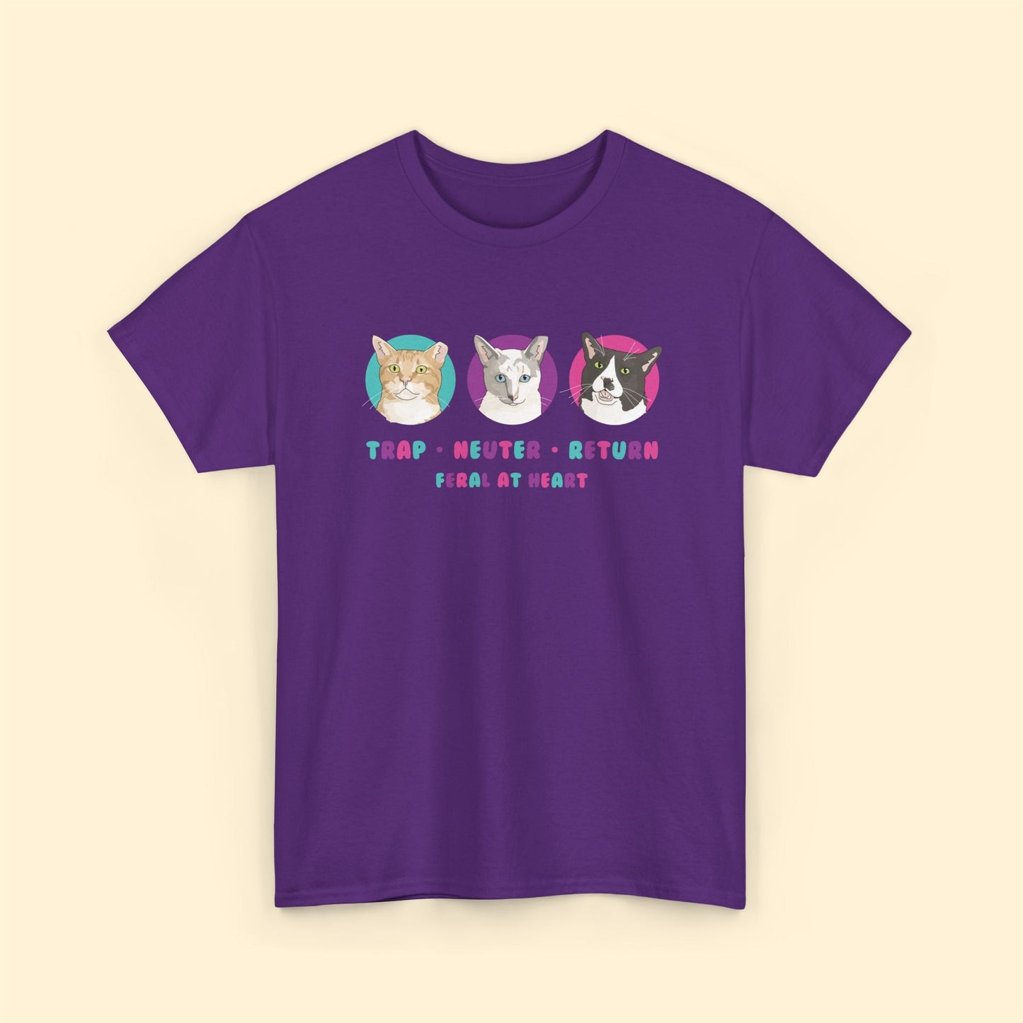 Colorful Kitties | FUNDRAISER for Feral At Heart | T-shirt - Detezi Designs - 18572442529260046369