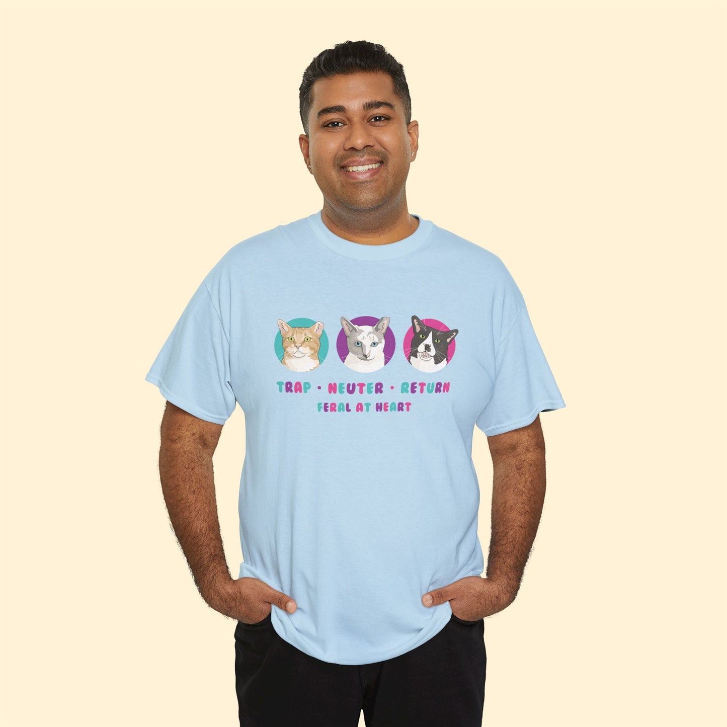 Colorful Kitties | FUNDRAISER for Feral At Heart | T-shirt - Detezi Designs - 18572442529260046369