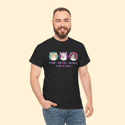 Colorful Kitties | FUNDRAISER for Feral At Heart | T-shirt - Detezi Designs - 18572442529260046369