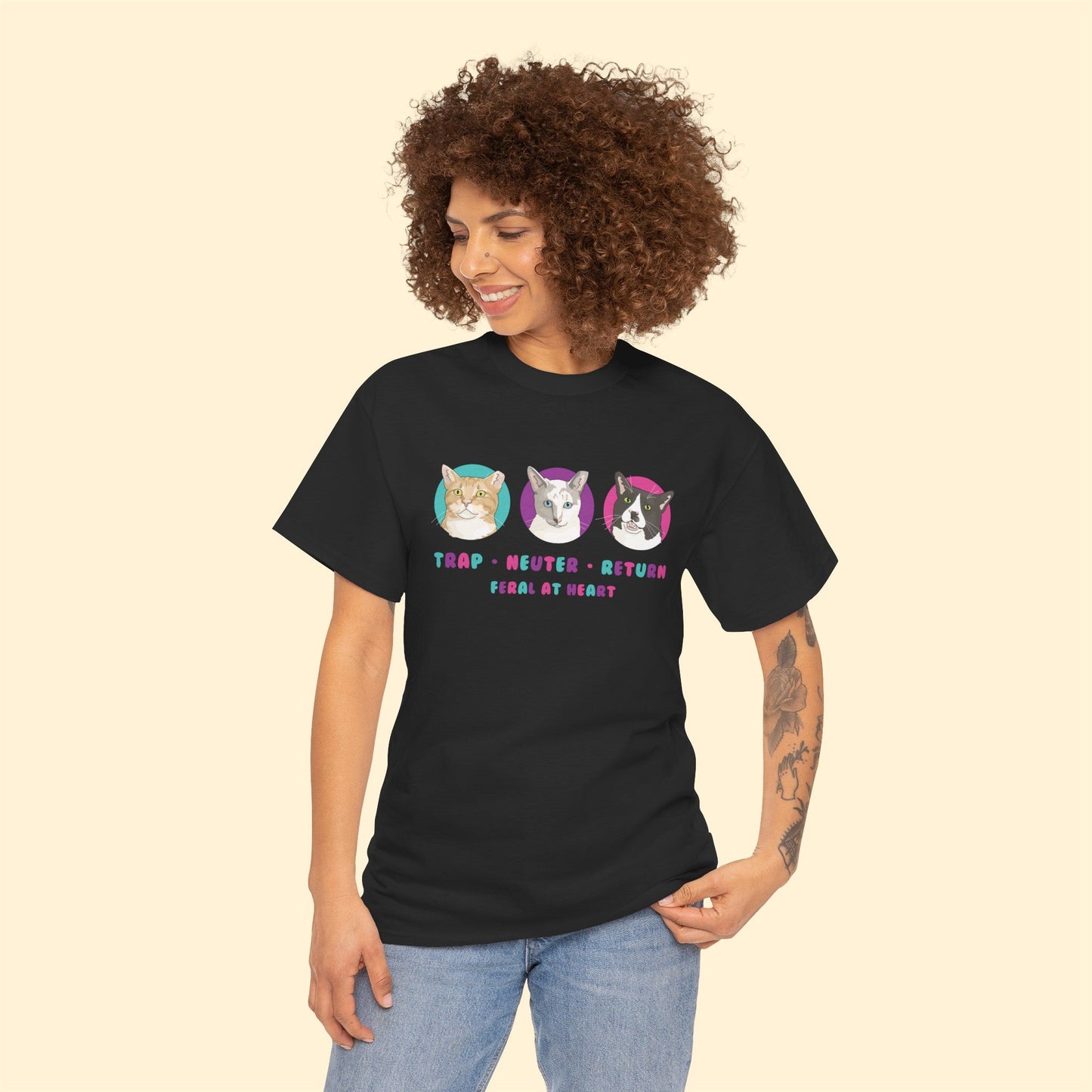 Colorful Kitties | FUNDRAISER for Feral At Heart | T-shirt - Detezi Designs-18572442529260046369