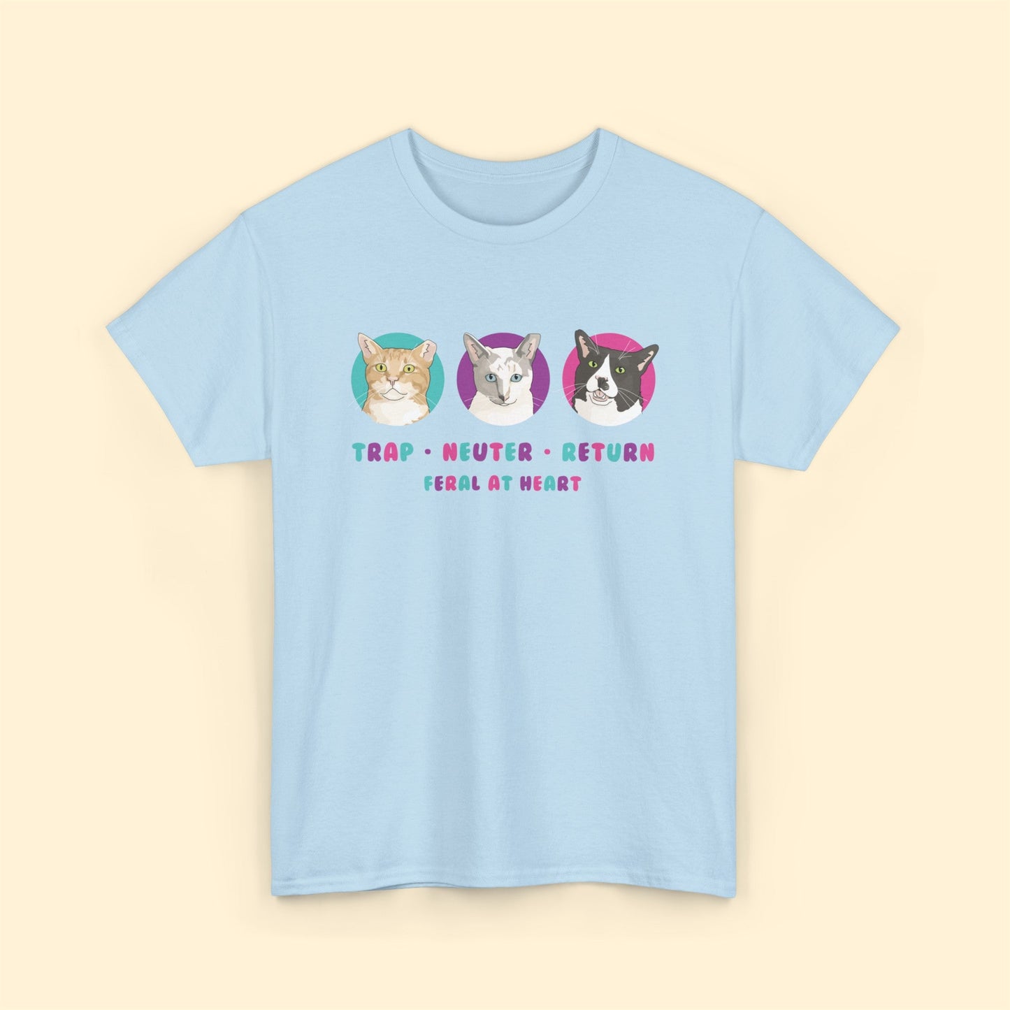 Colorful Kitties | FUNDRAISER for Feral At Heart | T-shirt - Detezi Designs-31438223434789860048