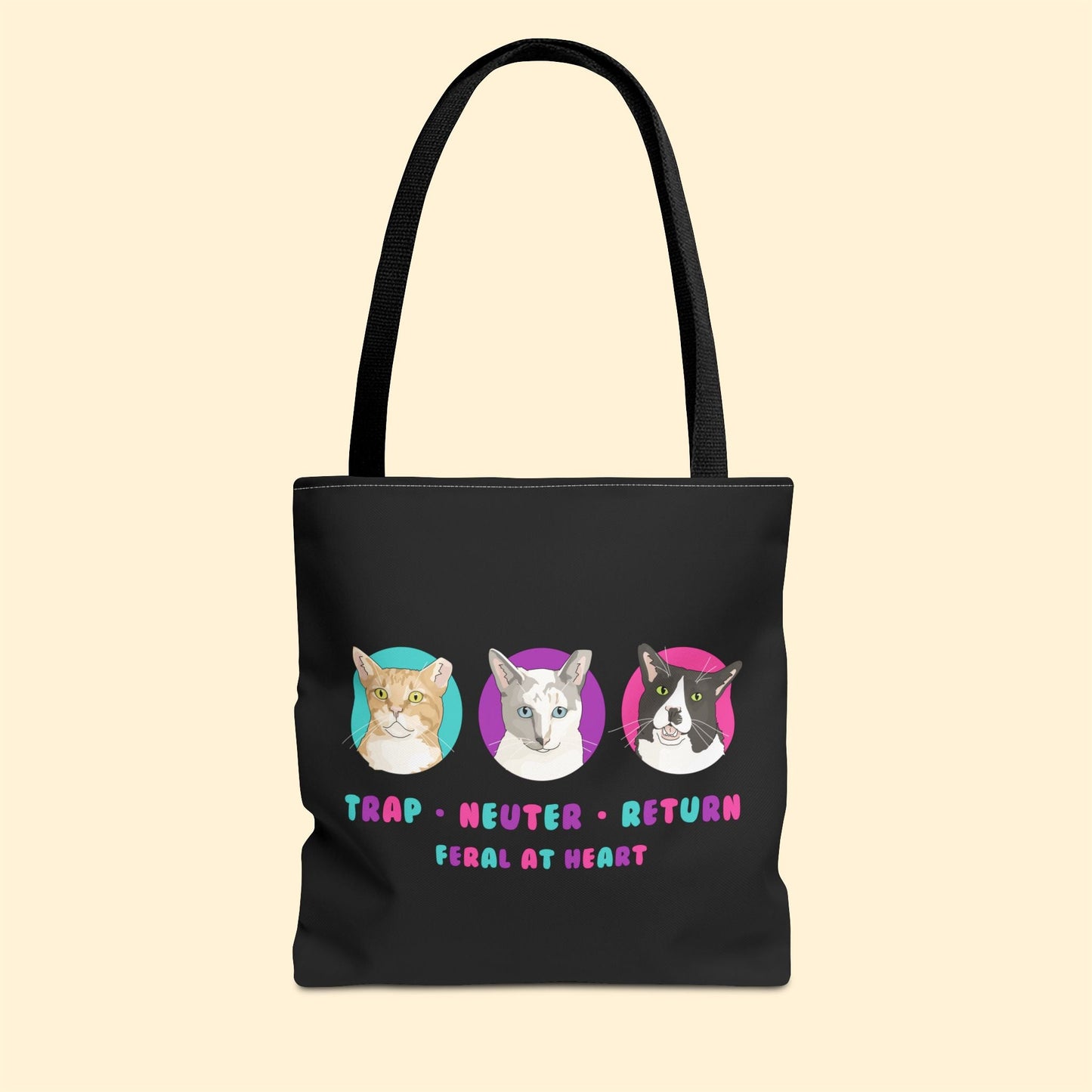 Colorful Kitties | FUNDRAISER for Feral At Heart | Tote Bag - Detezi Designs - 15885533426226980161