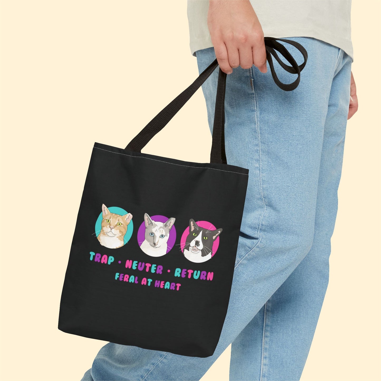 Colorful Kitties | FUNDRAISER for Feral At Heart | Tote Bag - Detezi Designs - 20526162253319826518