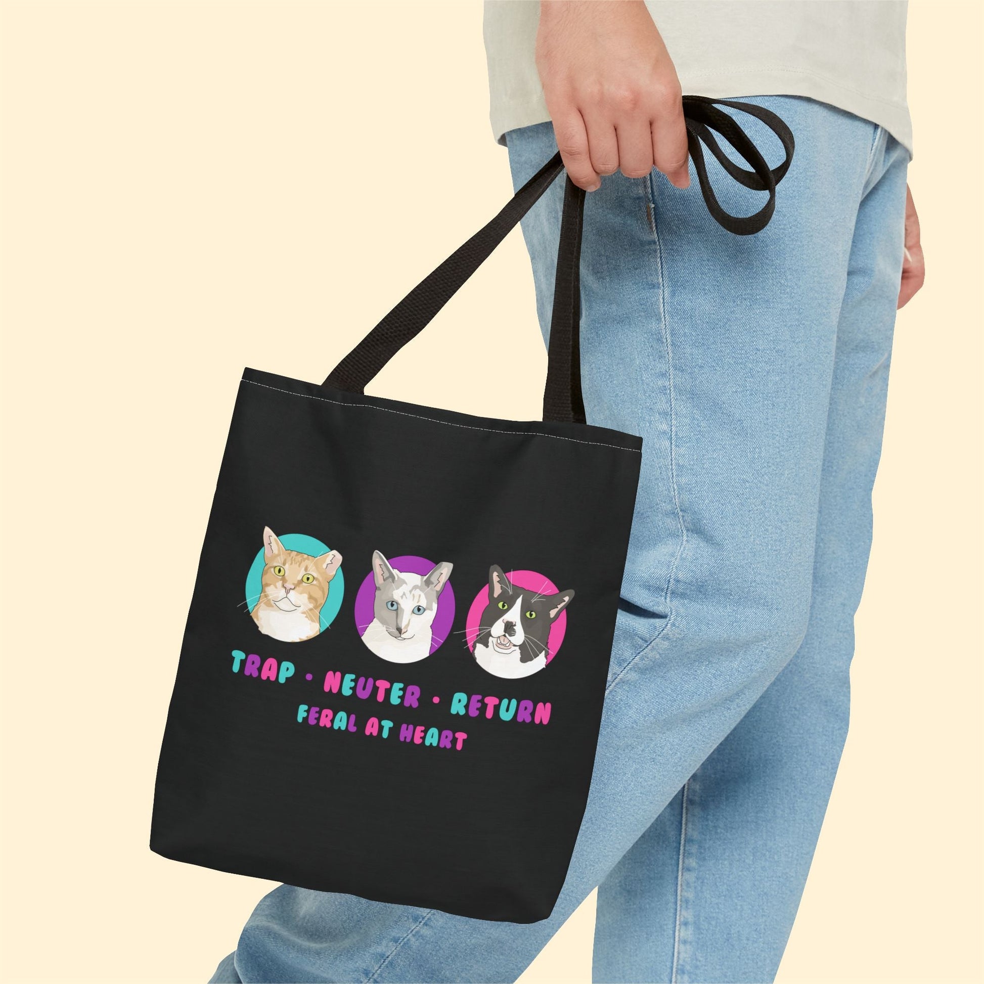 Colorful Kitties | FUNDRAISER for Feral At Heart | Tote Bag - Detezi Designs - 20526162253319826518