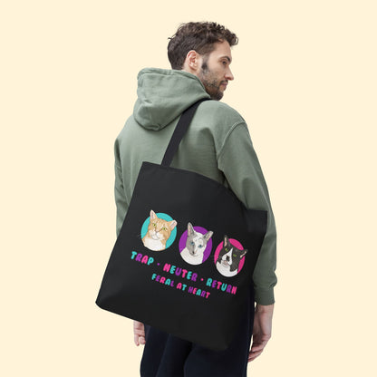 Colorful Kitties | FUNDRAISER for Feral At Heart | Tote Bag - Detezi Designs - 20526162253319826518