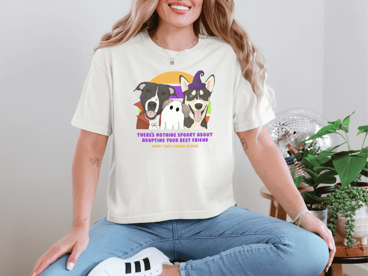 Comfort Colors Boxy Tee | FUNDRAISER | Happy Tails Canine Rescue | Halloween - Detezi Designs-17116638321209534099
