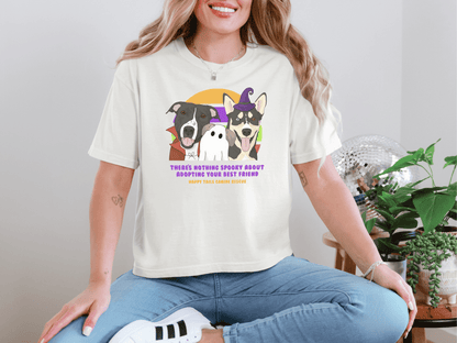 Comfort Colors Boxy Tee | FUNDRAISER | Happy Tails Canine Rescue | Halloween - Detezi Designs-17116638321209534099