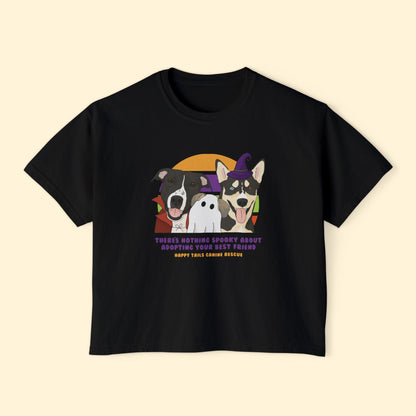 Comfort Colors Boxy Tee | FUNDRAISER | Happy Tails Canine Rescue | Halloween - Detezi Designs-17116638321209534099
